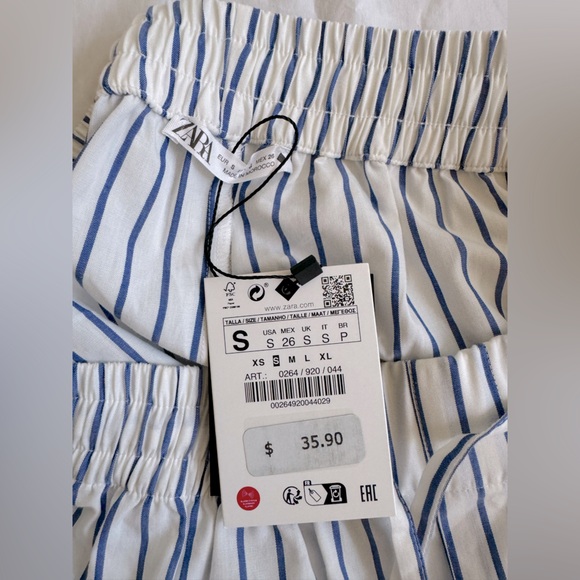 ZARA Striped Cotton Shorts - Picture 3 of 4
